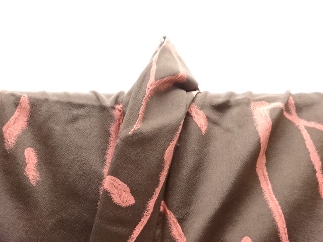  大正ロマン　抽象模様織り出しお召着物